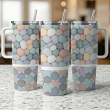 40oz Tumbler Sublimation Wrap, Pastel Pebbles Seamless Design, Distressed Tapered Digital Download, Abstract Texture, Phone Wallpaper thumbnail 3