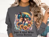 Horse Lover T-Shirt, Cowgirl Shirt, Floral Horse Tee, Horse Girl Gift, Sunflower Horse Lover, Horseback Riding Shirt, Western T-Shirt thumbnail 1