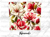 Magnolia 20oz Skinny Tumbler Sublimation PNG Seamless Tapered Digital, Floral Botanical Print Design thumbnail 14