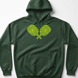Pickleball Gildan Fleece Hoodie, Crossed Neon Pickleballs Paddle Graphic, Court Pullover thumbnail 5