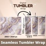 20 oz Purple Marble Tumbler Wrap, Gold Veins Design, Sublimation, Straight Tapered png, Digital Download, Elegant Marble Texture thumbnail 5