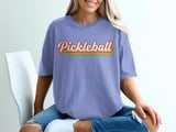 Pickleball Comfort Colors Shirt, Pickleball Retro 1970s Striped Script Lettering, Vintage Graphic Tee thumbnail 8