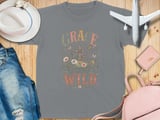 Grace Grows Wild Christian Youth T-Shirt, Boho Faith Tee, Vintage Floral Cross Design, Inspirational Religious Gift for Her, Nature Lover thumbnail 12