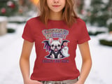 Fangtastic Frenchie Halloween Sweatshirt, Cute French Bulldog in Costume, Spooky Ghost and Lollipop Design, adult and kid size t-shirts thumbnail 3