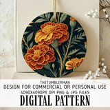 Marigold Tumbler Design, Floral Digital Papers, Flower Backgrounds, Junk Journal Pages, Printable PNG, Digital Scrapbooking Paper thumbnail 3
