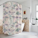 Watercolor Swan & Lavender Shower Curtain thumbnail 2