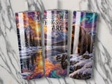 Grizzly Bear 20 oz Tumbler Wrap PNG, Mountain Lake Wildlife Tumbler Sublimation Design, Rustic Outdoor Nature Digital Download thumbnail 3