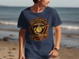 US Marine Corps Veteran T-Shirt | Semper Fidelis Soldier Tee | Eagle Globe Anchor Military Patriotic Shirt | USMC Gift for Him thumbnail 2