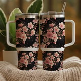 Cherry Blossom Tumbler, Digital Papers, Watercolor Flowers, Floral Junk Journal, Printable Tumbler PNG, Scrapbooking Paper Designs thumbnail 9