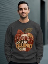 Teaching Is My Fall Sport Tee or Sweatshirt, Faux Patchwork Design thumbnail 17