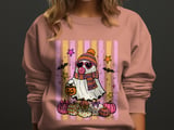 Cute Retro Ghost Halloween Sweatshirt, Trendy Spooky Season Hoodie, Fall Ghost Heart Glasses T-Shirt Gift for Her thumbnail 5