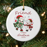 Mahjong Christmas Ornament 2026, Cute Mahjong Snowman Friend Ceramic Keepsake, Game Night Player Holiday Gift, Best Friend Tree Decoration thumbnail 1