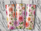 Dahlia Floral Tumbler Sublimation Design PNG | 20oz Skinny Tapered Seamless Watercolor Digital Download thumbnail 7