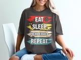 Pickleball Comfort Colors Shirt, Eat Sleep Pickleball Repeat Design, Retro Court Aesthetic Vintage Graphic Tee thumbnail 3