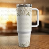 40oz Tumbler Wrap Sublimation Design, Seamless Distressed Peony Floral, Tapered Digital Download, Luxury Designs, Free Car Coasters PNG thumbnail 2