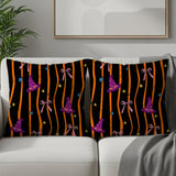 Witch Hat Velveteen Blanket - Spooky Cute Halloween Throw Pillow, Whimsical Orange & Black Stripe Witchy Home Decor Gift thumbnail 14