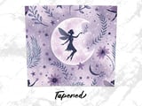 Fairy Moon Seamless 20oz Tumbler Wrap, Floral Digital Design, Celestial Tumbler Design, Purple Tumbler, Stars Printable Sublimation Design thumbnail 5