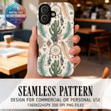 Boho Cactus Dreamcatcher Digital Art thumbnail 1