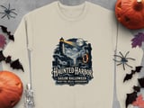Haunted Harbor Sailor Halloween Night Fog Skull Lighthouse Ocean Nautical Crewneck Sweatshirts thumbnail 10