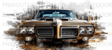 40oz Tumbler Sublimation Design, Classic Car GTO Distressed Seamless PNG, Tapered Wrap Digital Download + Coasters thumbnail 14