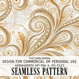 Golden Swirls Tumbler Design, Digital Papers, Floral Backgrounds, Junk Journal Pages, Printable PNG, Scrapbooking Paper thumbnail 1
