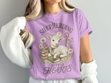 Christian Shepherding Little Hearts T-Shirt | Cute Lamb Daisy Pastor Teacher Gift | Faith-Based Apparel Tee thumbnail 4
