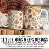 Digital Food Pattern, Digital Breakfast Pattern, Cute Food Illustration, Digital Seamless Pattern, Food Clipart, Digital Bundle Pattern thumbnail 4