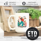 Dancing Grandma Kitchen Sublimation PNG Digital File for T-Shirts Mugs | Whimsical Happy Homemaker Singing Art Gift thumbnail 4