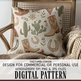 Vintage Western Desert Digital Pattern Size Bundle Png thumbnail 5