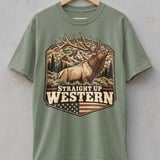 Straight Up Western Elk Tee thumbnail 3