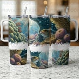 40oz Tumbler Sublimation Wrap Seamless Underwater Coral Reef Fish Design Distressed Marine Digital Download for Tapered Tumblers thumbnail 7