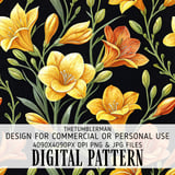 Yellow Orange Flowers Tumbler Digital Paper, Watercolor Floral Backgrounds, Junk Journal Pages, Printable PNG, Scrapbooking Paper thumbnail 13