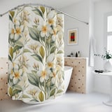 Elegant Plumeria Bloom Shower Curtain thumbnail 2