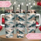Digital Pattern Bundle, Watercolor Forest, Trees, Clouds Digital Download, Printable Digital Paper, Scrapbook Paper, Commercial Use, Digital thumbnail 10