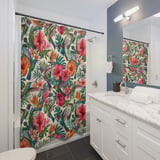 Hummingbird Oasis Botanical Shower Curtain thumbnail 3