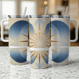 Abstract Sunrise Digital Download, 40oz Tumbler Sublimation, Distressed Seamless Tapered Wrap, Art Deco Design, Printable Image thumbnail 5