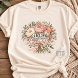 Grow Something Beautiful PNG, Floral Garden Bouquet Clipart, Cottagecore Peony Sublimation Design, Plant Mom Mother's Day Flower PNG thumbnail 7