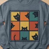 Retro Peeking Cats T-Shirt, Vintage Cat Lover Sweatshirt, Cute Kitty Tee, Funny Cat Mom Gift Shirt for Pet Owners thumbnail 12