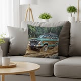 Grand Wagoneer Pillow, Waggy Pillow Case, Off Roading, Forest Scene, Car Art, Automotive Decor, Cool Pillows and Pillow Cases thumbnail 2