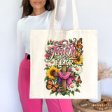 Faith Over Fear Floral Tote Bag thumbnail 2