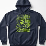 Pickleball Gildan Fleece Hoodie, All I Need Is Jesus and Pickleball Graphic, Cozy Warmup Court Pullover Sweatshirt thumbnail 6