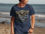 United States Navy T-Shirt | Patriotic Military Veteran Apparel with Eagle, Ships, Anchor | Honor Courage Commitment Gift thumbnail 6