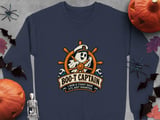 Boo T Captain Ghost Nautical Ship Wheel Halloween Funny Sailor Graphic Crewneck Sweatshirts thumbnail 9