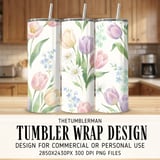 Digital Floral Pattern, Digital Bundle, Watercolor Flowers, Tulip, Daisy, Forget Me Not, Spring Flowers, Seamless Pattern, Commercial Use thumbnail 2