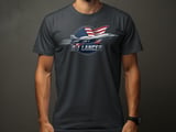 B-1 Lancer Bomber T-Shirt, Military Aviation Shirt, American Flag Jet Graphic Tee, Supersonic Aircraft Air Force Veteran Gift for Him thumbnail 1