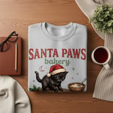 Santa Paws Bakery Christmas Cat Print, Funny Black Cat Making Biscuits Holiday Graphic, Retro Baker Kitten Winter Art Decor Gift thumbnail 11
