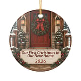 First Christmas New Home Ornament 2026, Rustic Cabin Front Porch Keepsake, Holiday Housewarming Gift, Cozy Farmhouse Tree Decor thumbnail 4