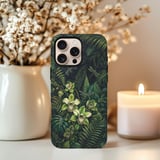 Dark Botanical Tough Phone Case, Vintage Jungle Plant Phone Cover, Moody Orchid & Fern Dragonfly Forest Case, Nature Lover Gift for Her thumbnail 4