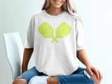 Pickleball Comfort Colors Shirt, Crossed Paddles Ball Mosaic Art, Vintage Graphic Tee thumbnail 2