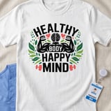 Healthy Body Happy Mind Shirt, Mental Health Fitness Sweatshirt, Workout Graphic Tee, Gym Motivational T-Shirt, Wellness Self Care Gift thumbnail 13